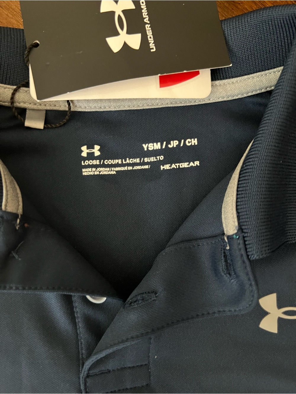 Under Armour Boy’s Polo Shirts - Navy and Gray - Picture 2 of 3